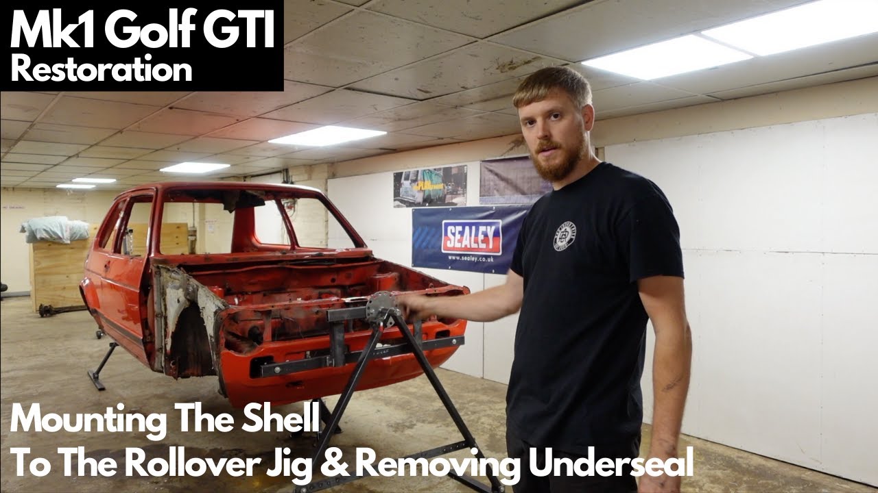 Mounting To The Rollover Jig - Episode 4 - 1983 Mk1 Volkswagen Golf GTI Campaign Restoration Rebuild