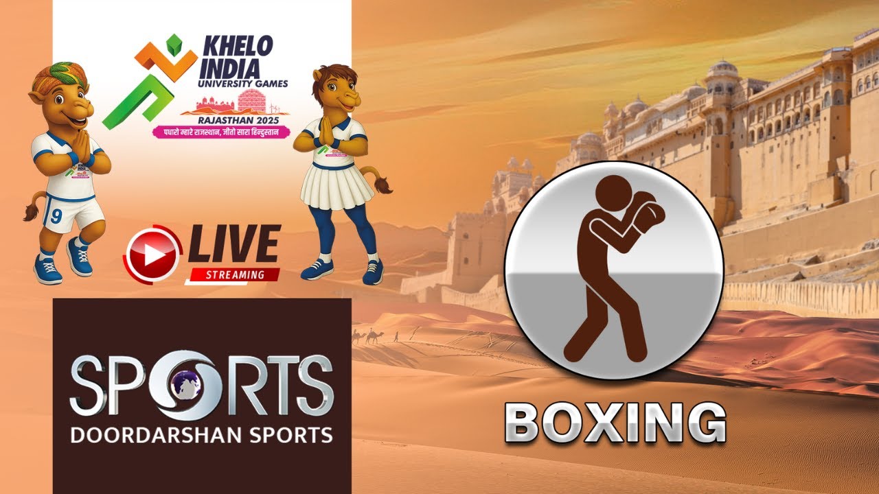 LIVE - Men's Boxing Semi Finals - Khelo India University Games 2025, Rajasthan | Doordarshan Sports