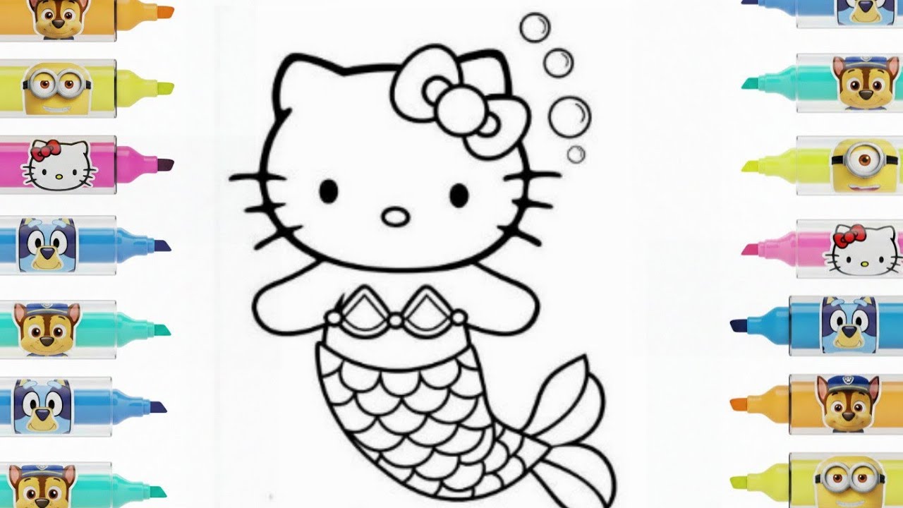 Hello Kitty Mermaid Drawing | Step by Step for Kids