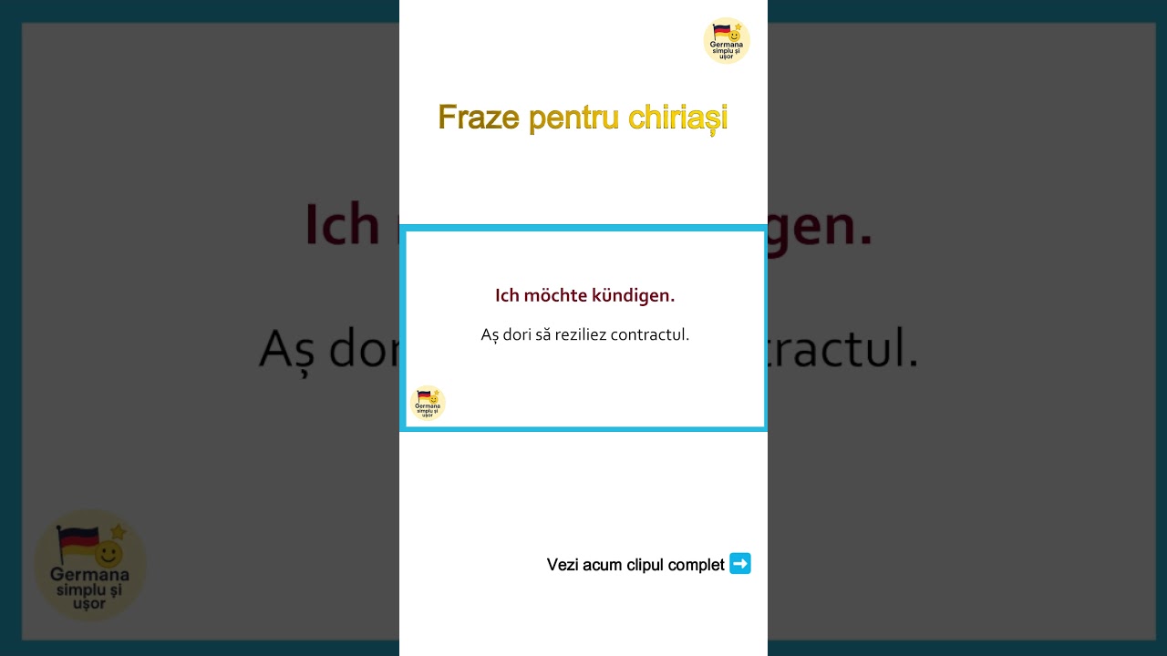 Fraze utile la închiriere – germană simplă