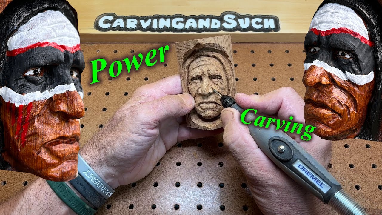 POWER CARVING Native American Indian Warrior with Dremel-Kutzall
