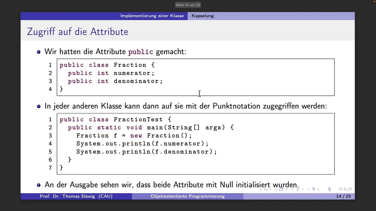 Objektorientierte Programmierung mit Java 9: Implementierung einer Klasse