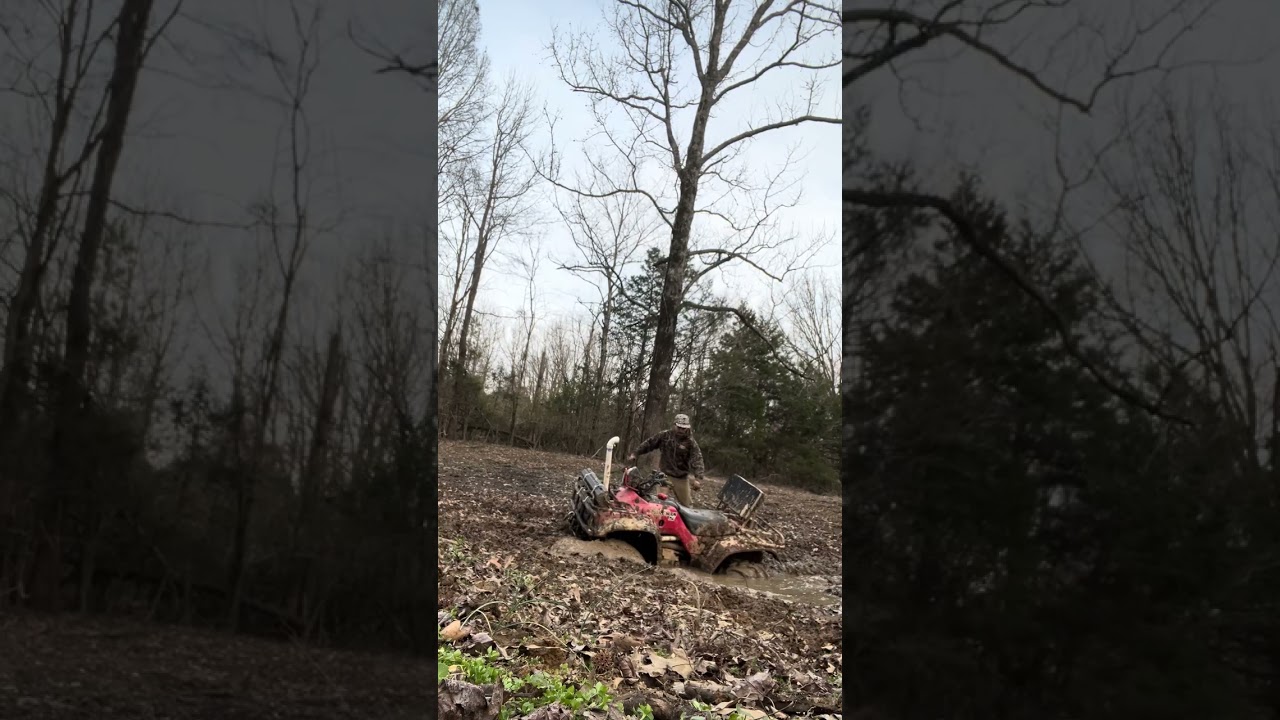 Honda Foreman 450s get stuck in mud!