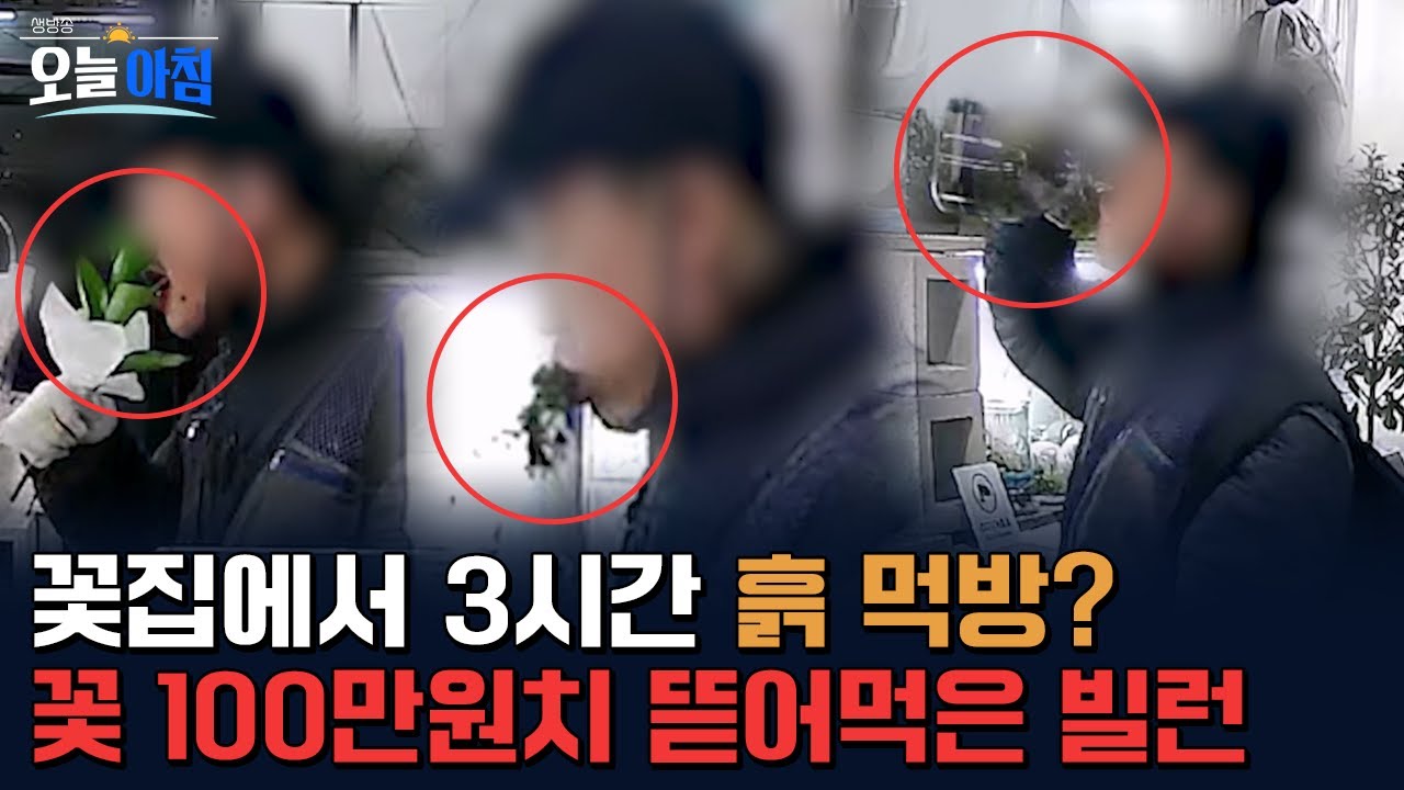 꽃집에서 3시간 '흙' 먹방? 100만원어치 꽃 뜯어먹고 간 역대급 빌런 포착 ㅣ [생방송오늘아침] #물어물어