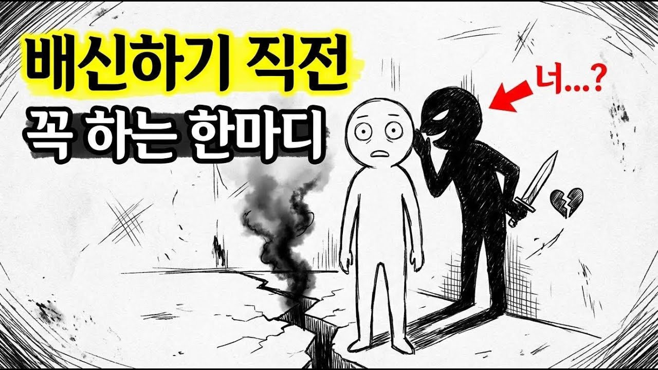 10년 지기 친구도 예외 없습니다. 소름 돋는 배신의 전조 현상