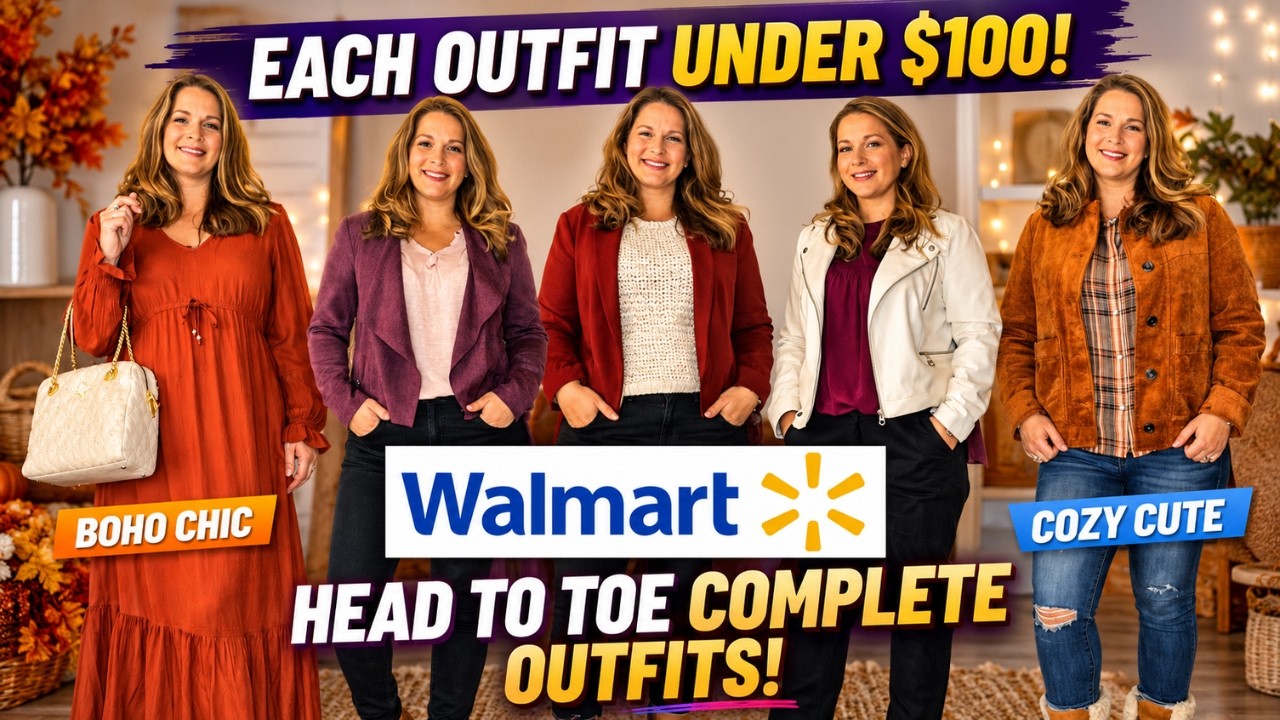WALMART 10 COMPLETE HEAD TO TOE FALL OUTFITS UNDER $100 | FASHION OVER 40