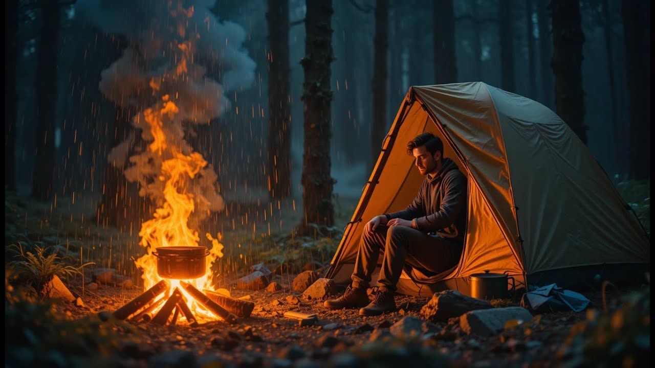 Outdoor Adventures in Rain 🌲 | Solo Survival Camping & Cooking in Nature #solocamping