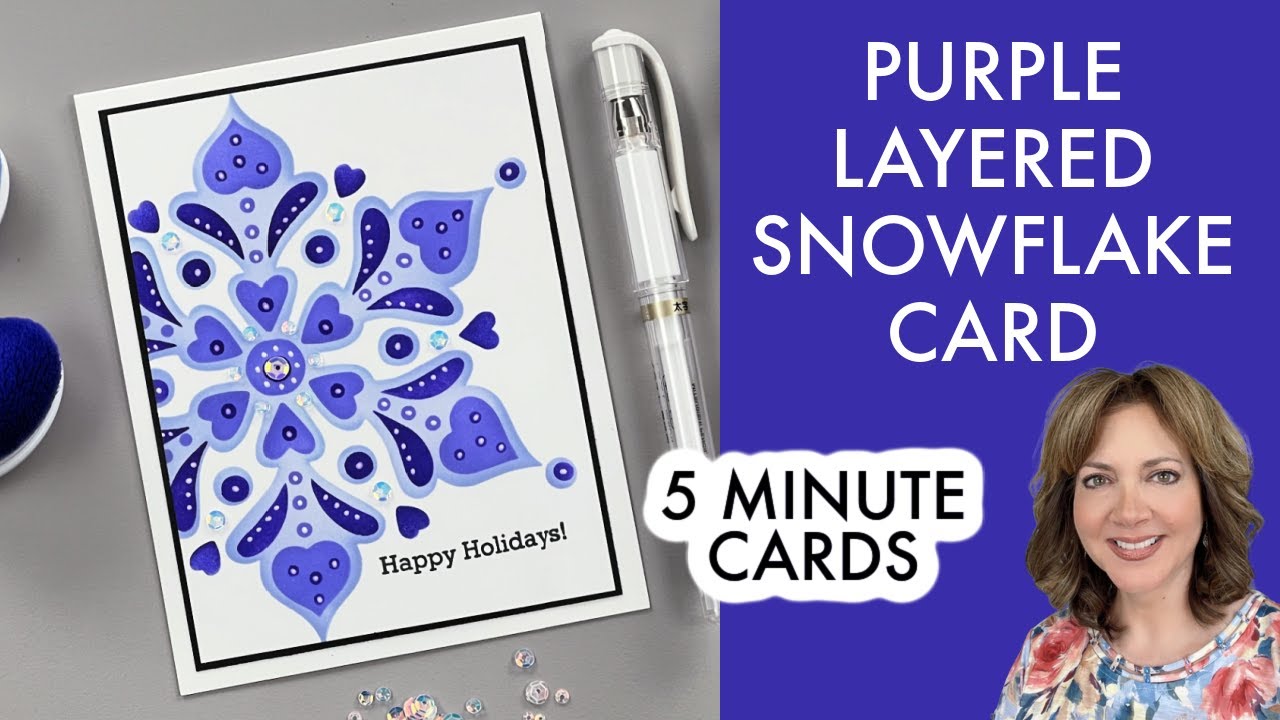 Purple Layered Snowflake Card