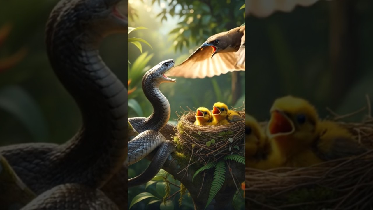 Cobra vs Bird Fighter #bird #wildliferescue #birdcall #birdsong #snake #wildlife