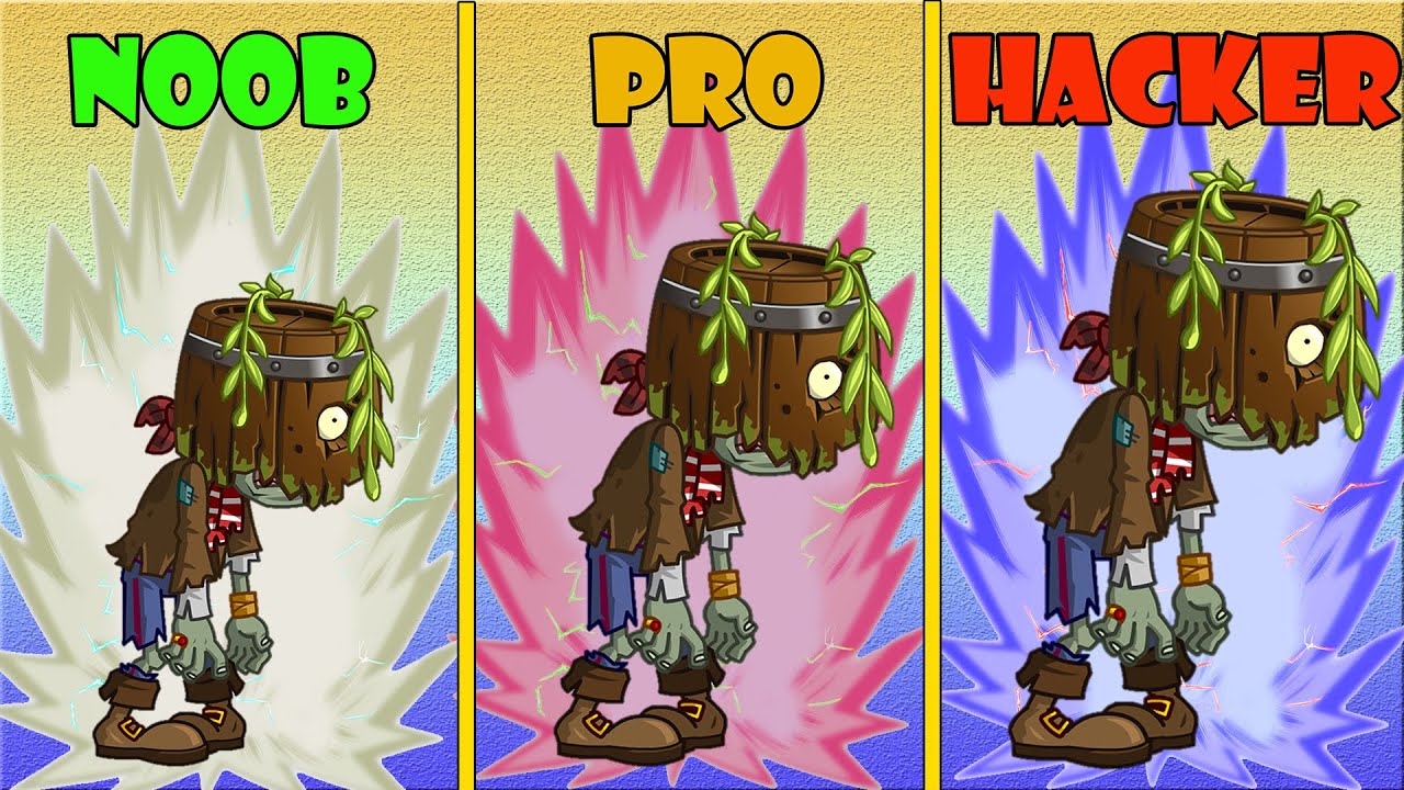 Pvz 2 - Barrel Head Zombie Vs Zombie - Noob Vs Pro Vs Hacker