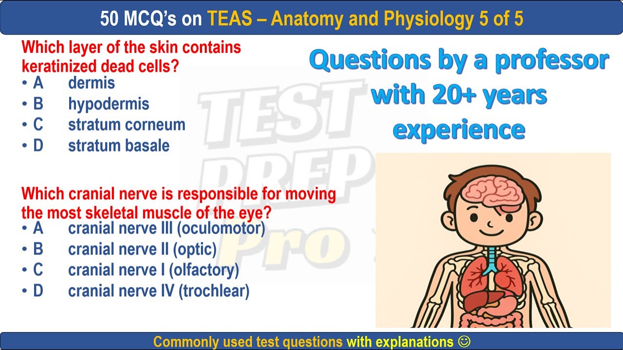 50 TEAS Part 5 Anatomy and Physiology questions | TEAS | #anatomyandphysiology