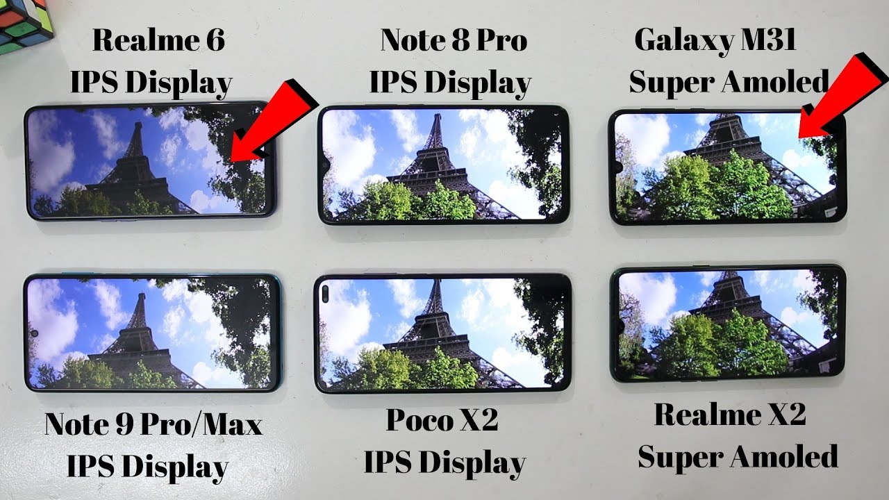 Display Comparison Redmi Note 9 Pro/Max Vs Realme 6/Pro Vs Poco X2 Vs Note 8 Pro Vs M31 Vs Realme X2