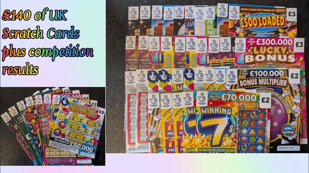 £140 Mega Mix of Allwyn UK National Lottery Scratch Cards