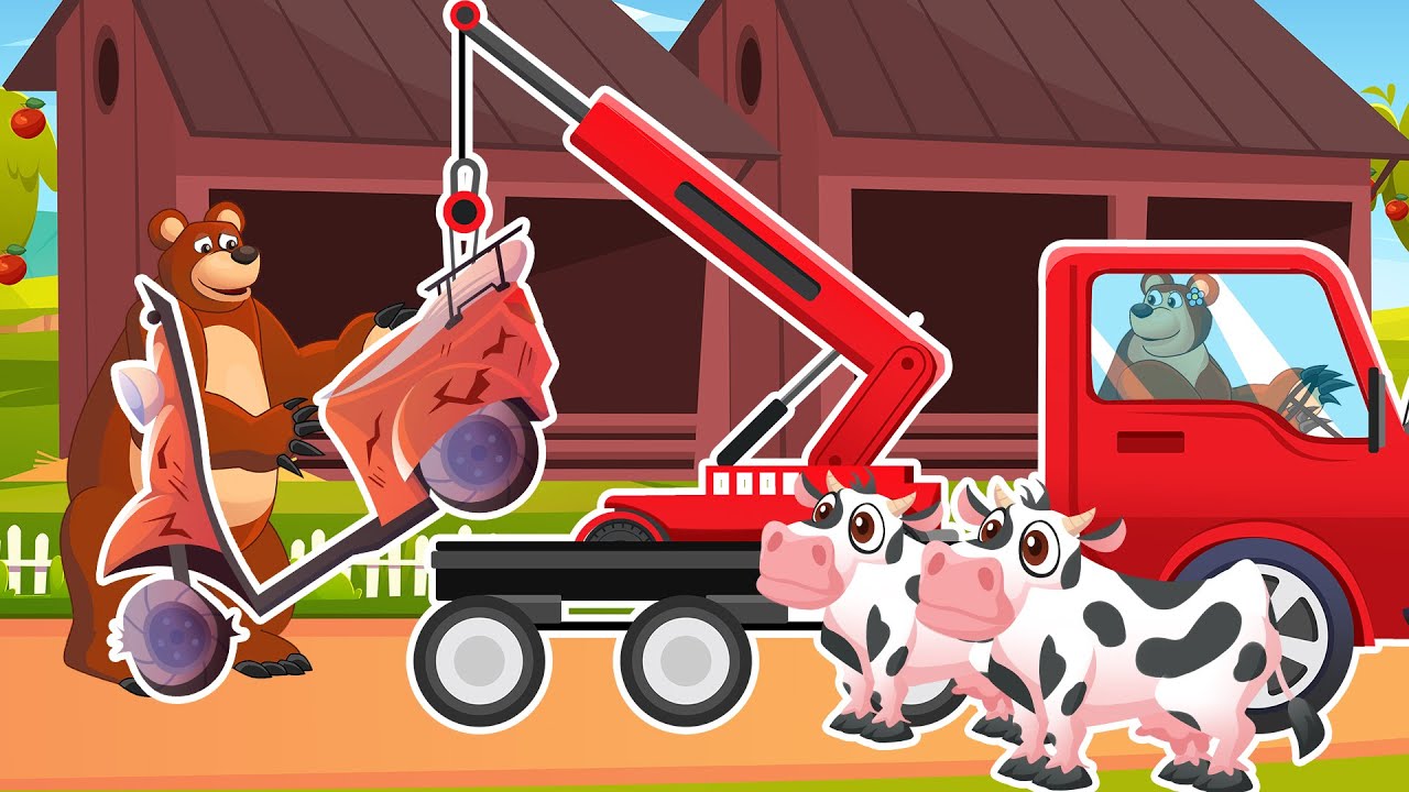 The Bear Farm: Farmer Bear's Motorcycle Broken, Had To Be Taken To Garage For Repair | Vehicles Farm
