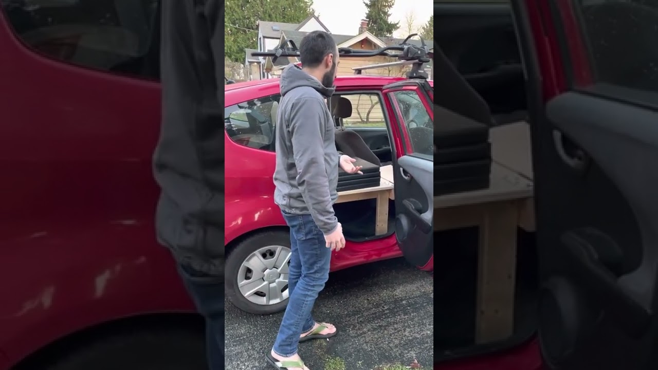Honda Fit Easy Custom Camper Platform Buildout - Tiny Van Life !