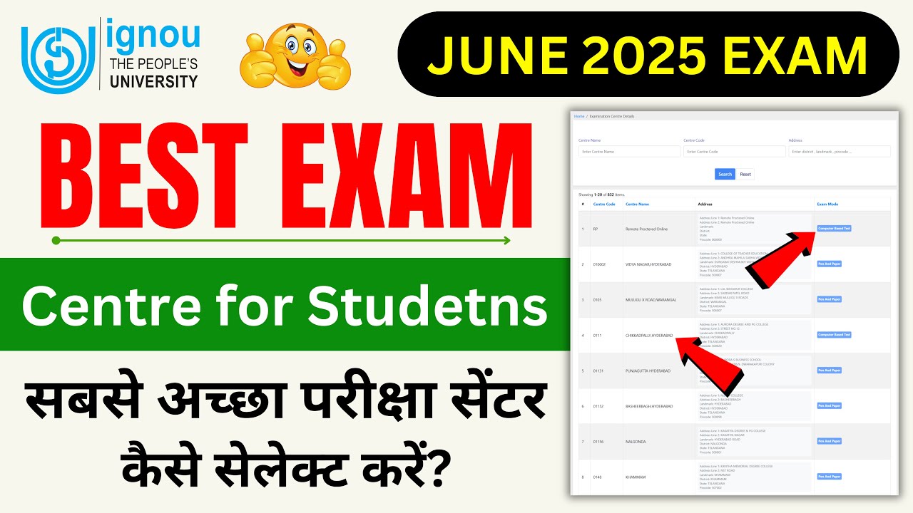IGNOU Exam Centre Kaise Choose Kare_IGNOU Exam Form Fill Up Online 2025_IGNOU Exam Form Kaise Bhare