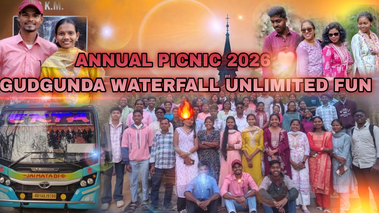 Gudgunda Waterfall | Ghoghea Parish Youths Annual Picnic 2026 🔥 Full Fun Vlog| Waterfall Masti & Dnc