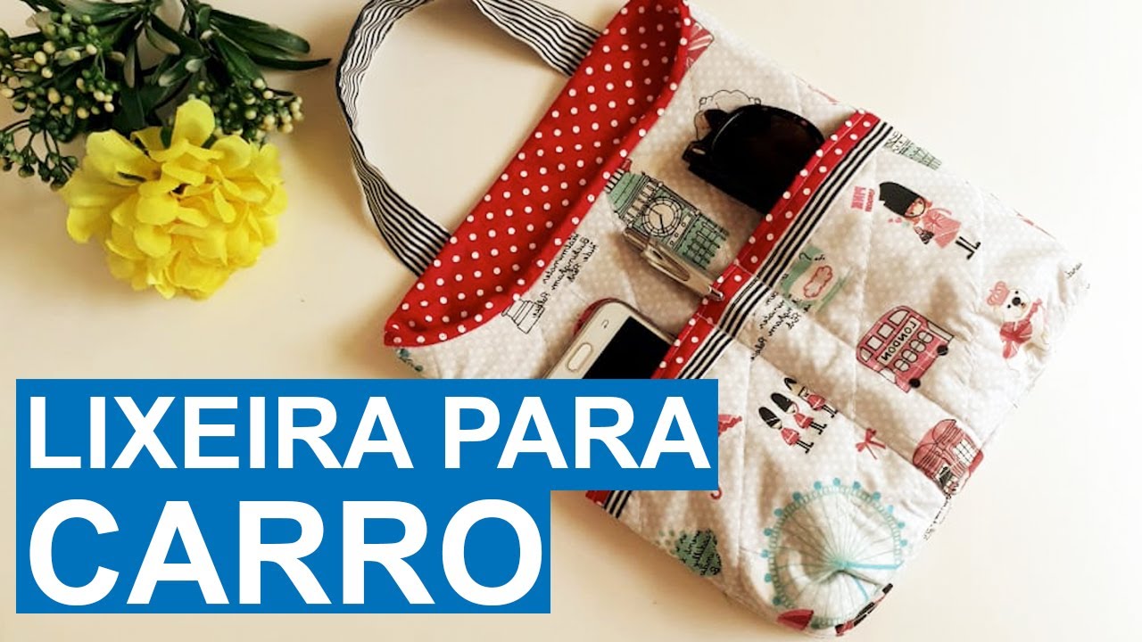 LIXEIRA PARA CARRO COM ORGANIZADOR - TATI ROCHA