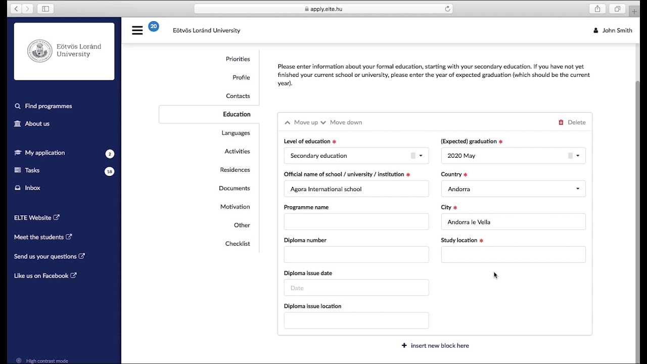 How to apply to ELTE PPK?