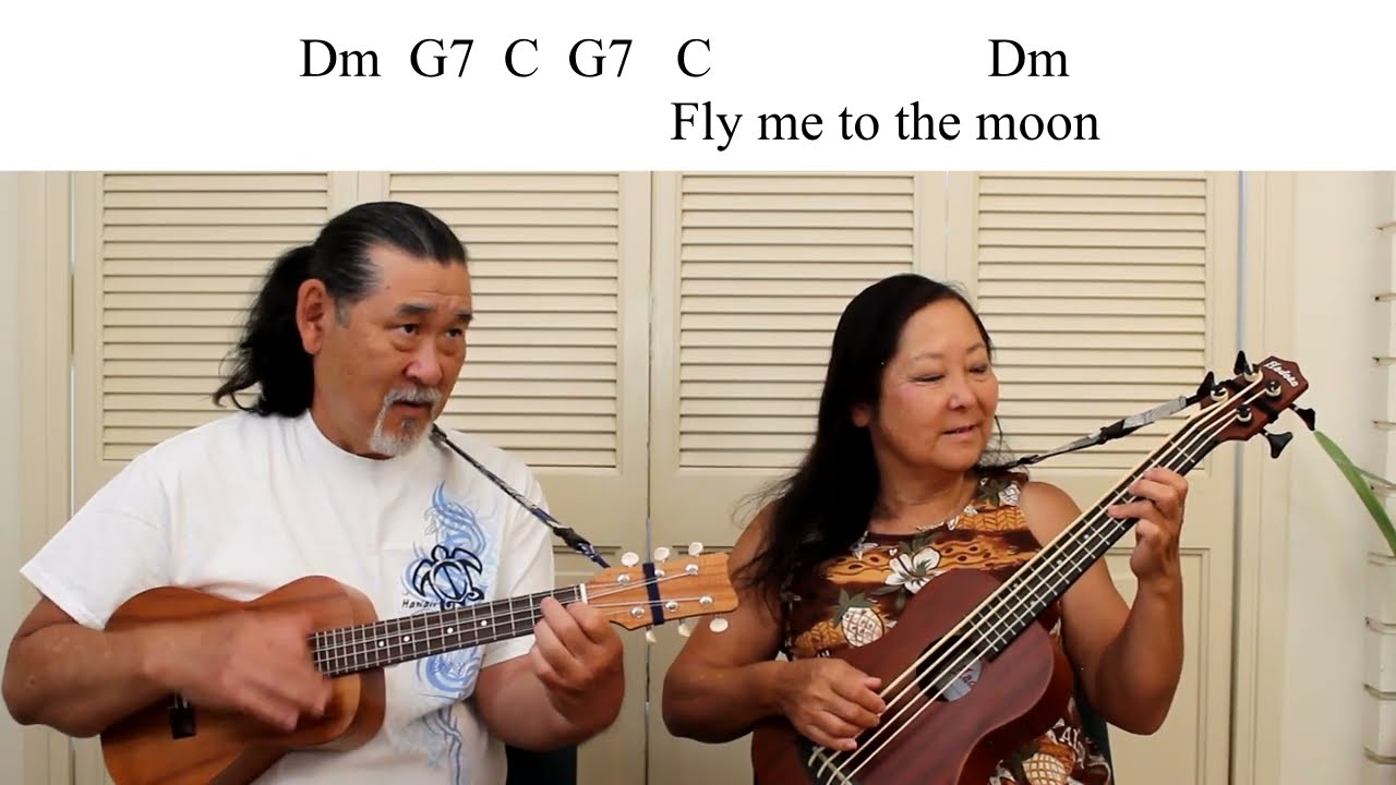 Fly Me To The Moon - Simple Chords - Ukulele Play Along - Lyrics And Chords On Screen
