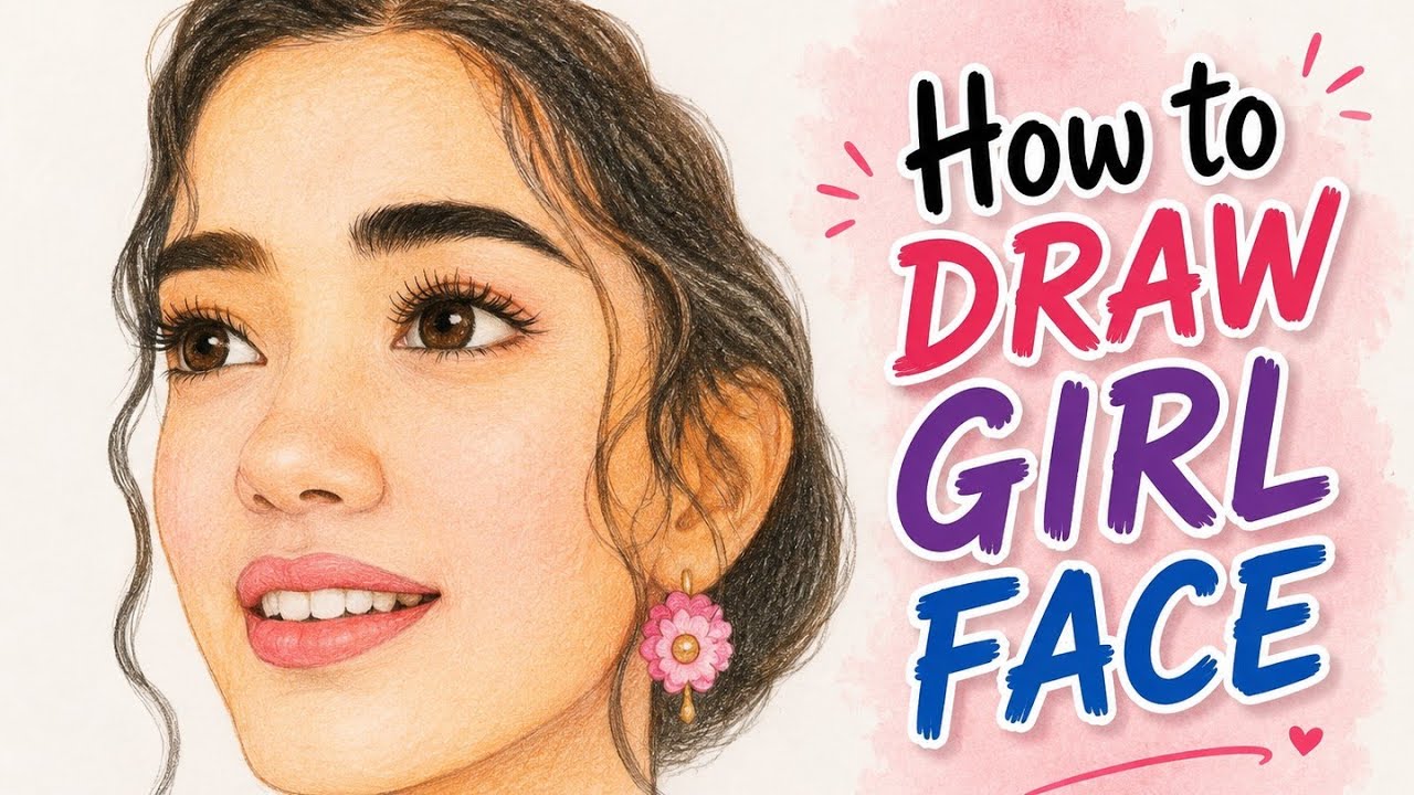  how to draw girl face
