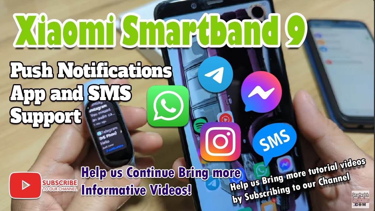 Xiaomi Smartband 9 - Push Notifications Demo, App Notifications, SMS Notifications
