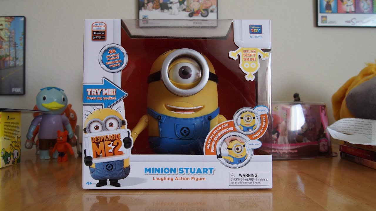 Minion Stuart - Despicable Me 2 Laughing Action Figure Toy Unboxing & Review