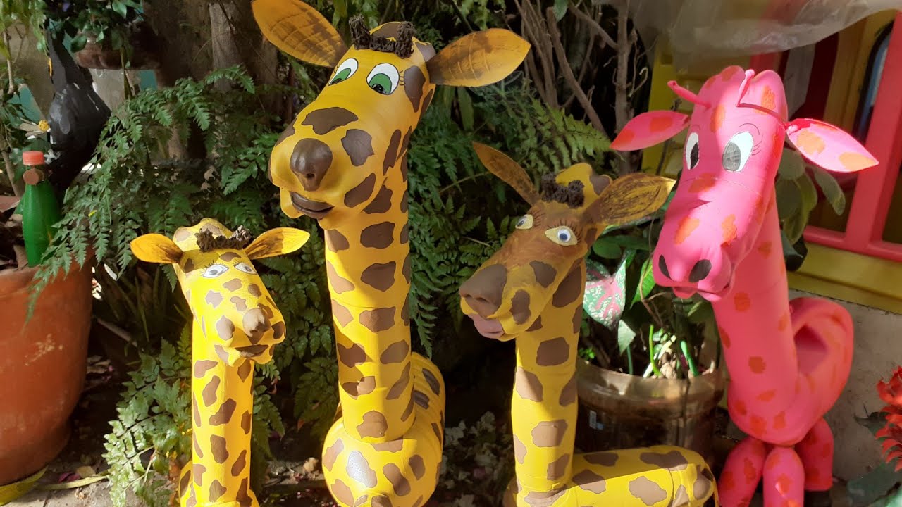 Vamos um fazer uma Girafa  reutilizando Garrafas Pet ??? (#reciclagem #artesanato #garrafapet)