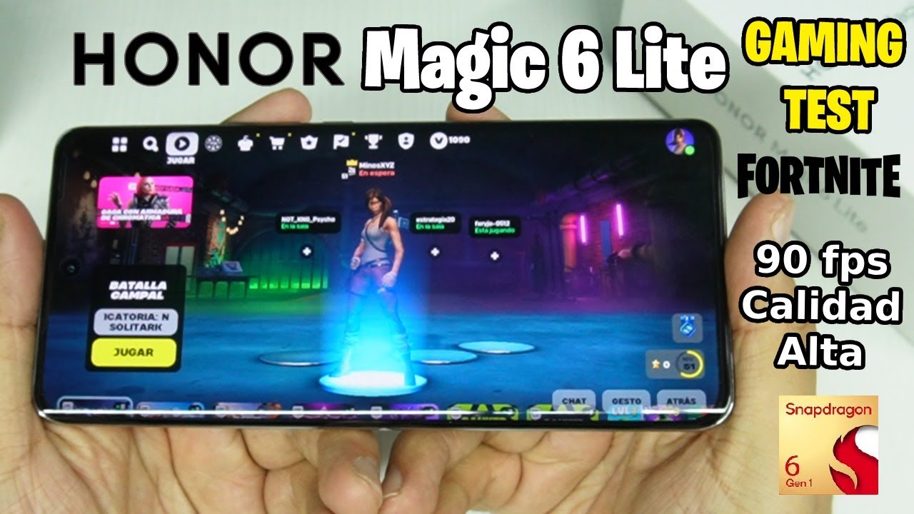 HONOR Magic 6 LITE: Gameplay: Fortnite a 90FPS en calidad Alta (Snapdragon 6 gen 1)