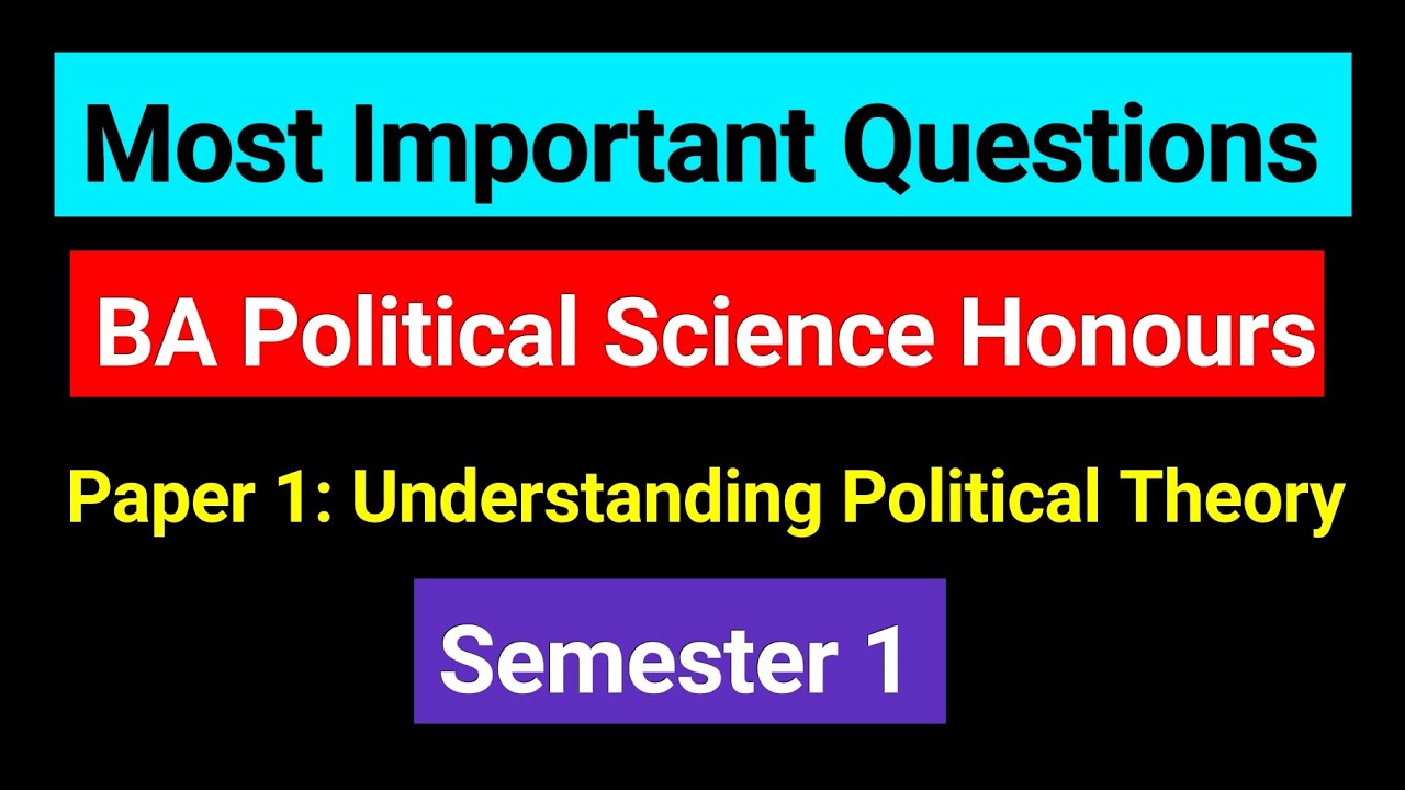 Important Questions Of BA Political Science Honours | UPT Important Questions | Delhi University