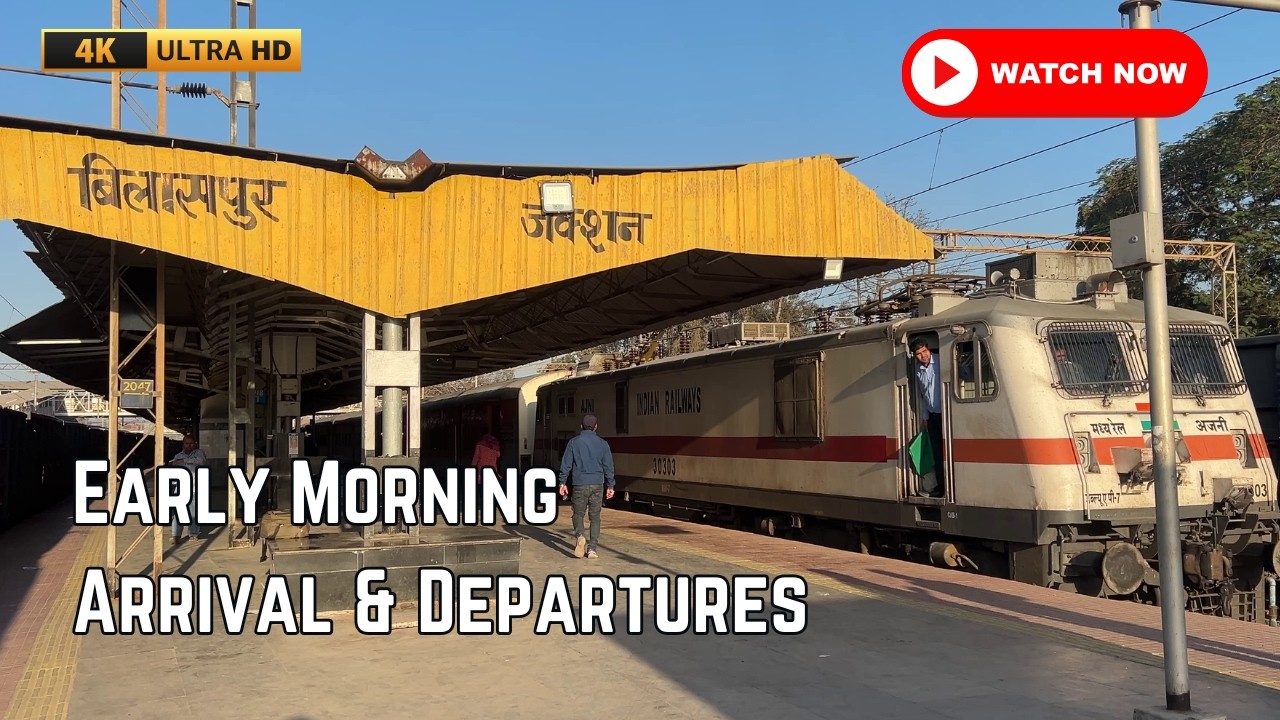 Early Morning Arrival & Departure at Bilaspur Junction | Indian Railways | Superfast Trains