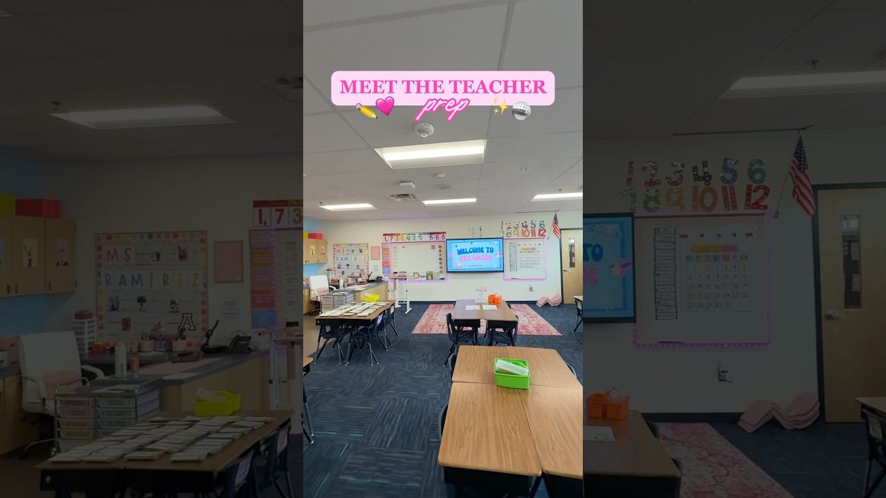 Meet the teacher prep!✏️🩷✨🪩 #meettheteacher #meettheteachernight #teacher #backtoschool #classroom
