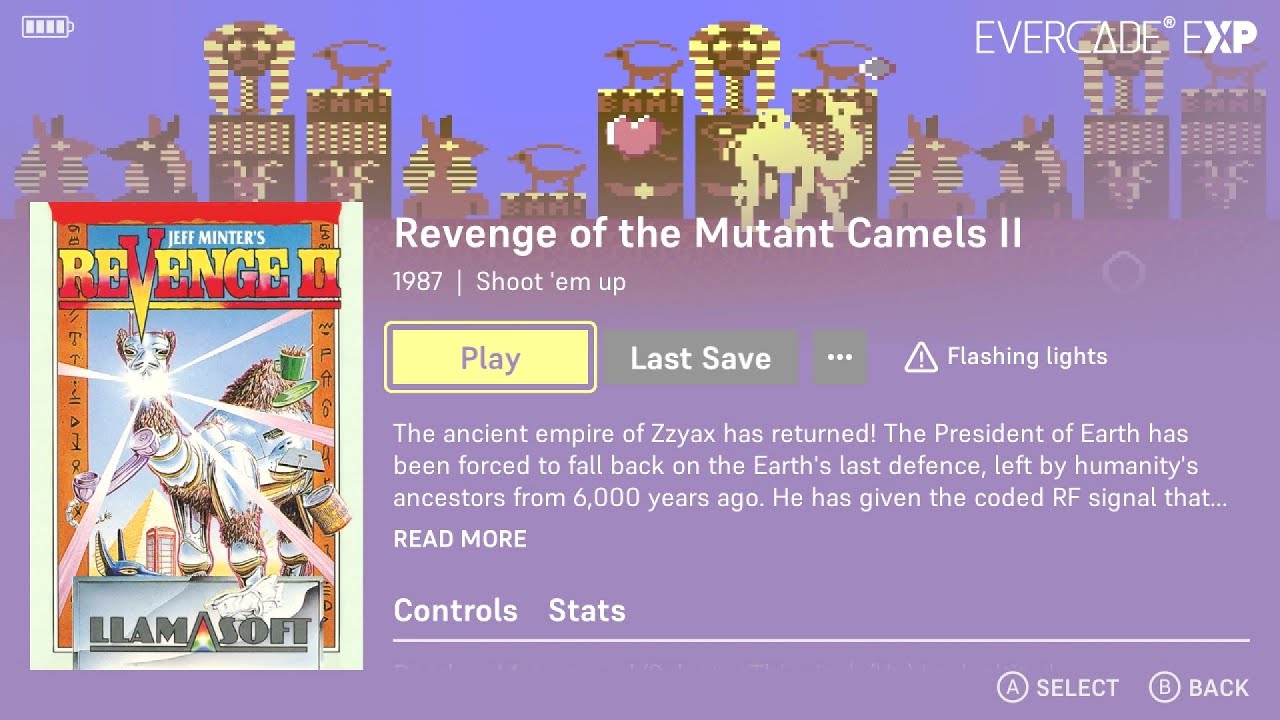 Revenge Of The Mutant Camels 2 | The Llamasoft Collection | Game 23 of 27 | Evercade Handheld