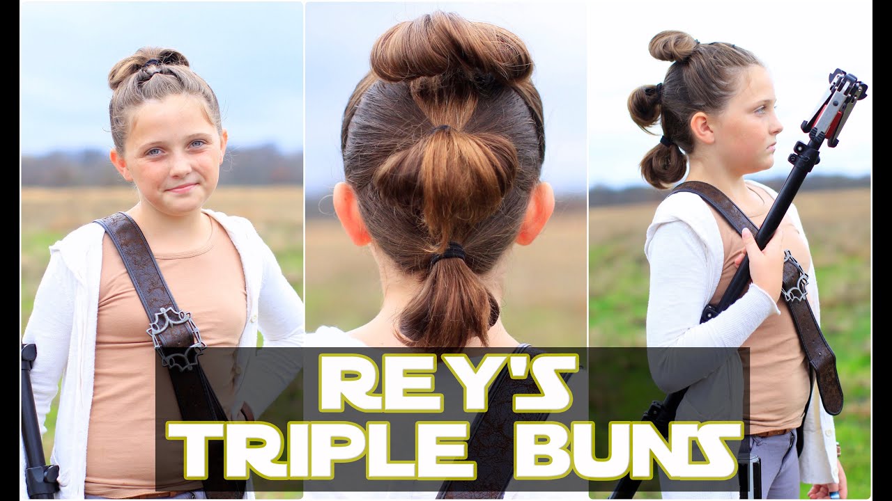 Rey's Triple Buns  | The Force Awakens | Star Wars Hairstyles
