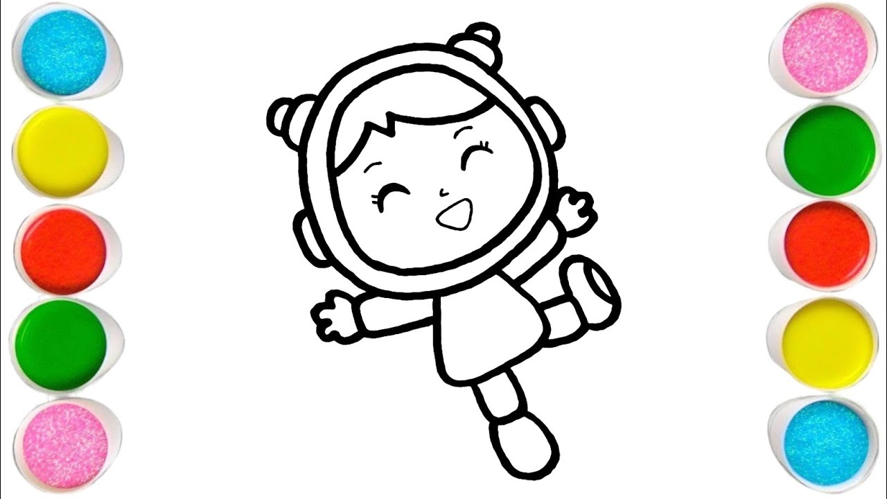 Beautiful Nina from Pocoyo Drawing, Painting and Coloring For Kids and Toddlers_ How to Draw Nina