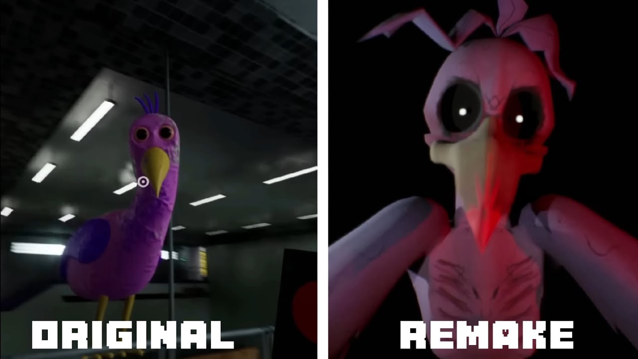 Garten of Banban Opila Bird chase scene Original VS. Remake