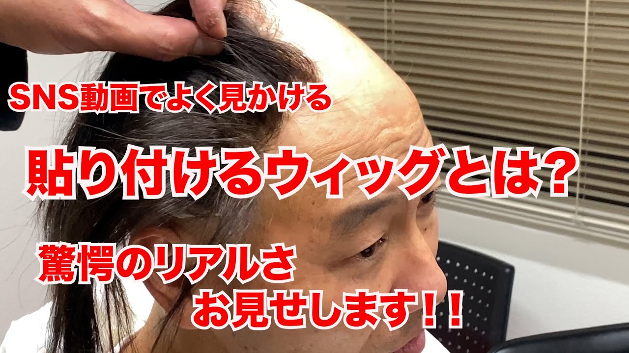 超リアルなウィッグです。シールを貼る様に手軽でしっかりとくっ付いて丈夫。最近のウィッグは凄いですね！