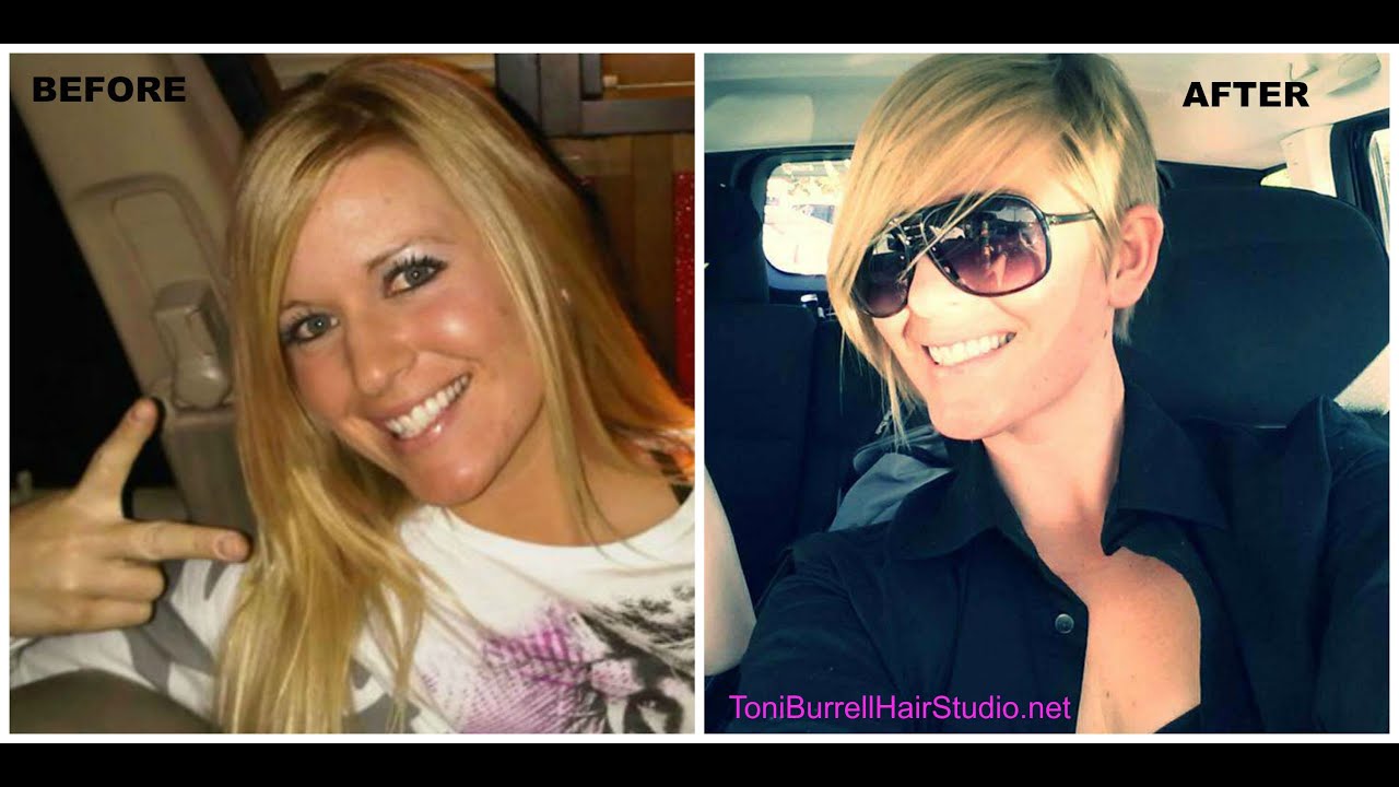 Before and After : Long Blonde Hair to Pixie Cut