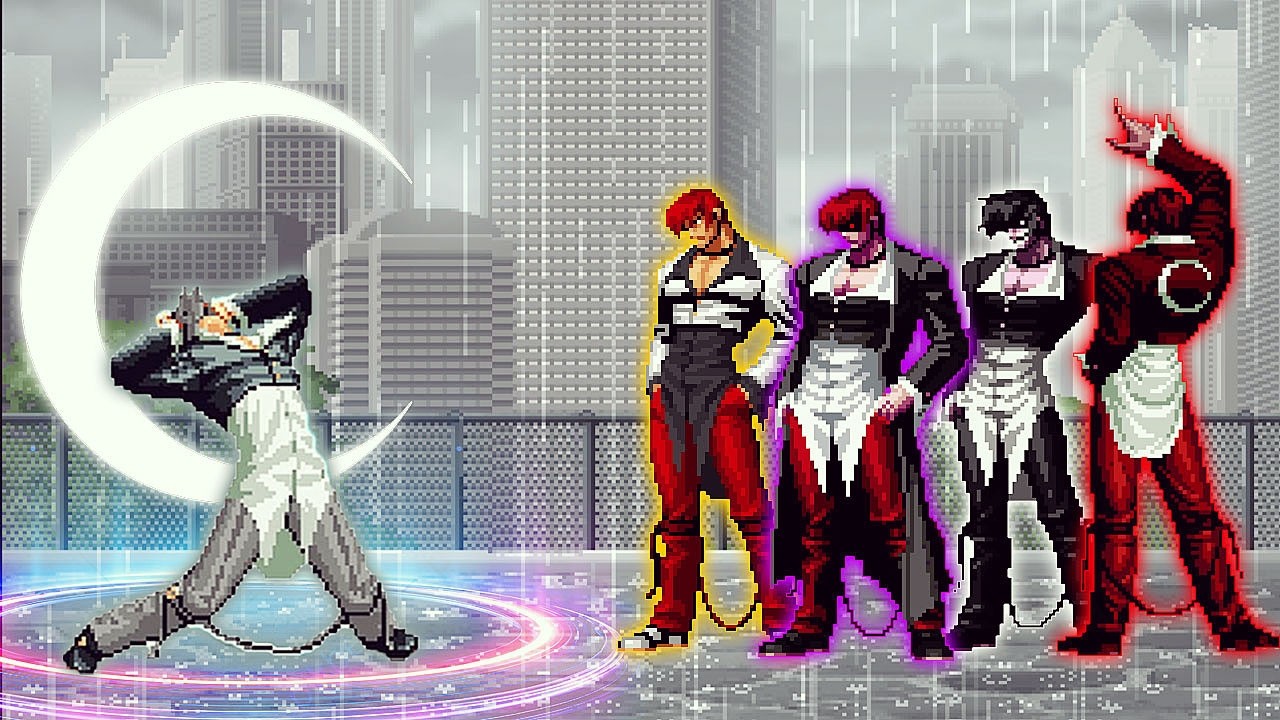 [KOF Mugen] Boss Orochi iori CY Vs Iori Yagami Team