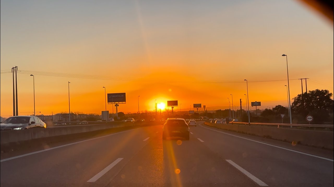 Minha volta de Setúbal para Lisboa - O Sol dá um espetáculo 