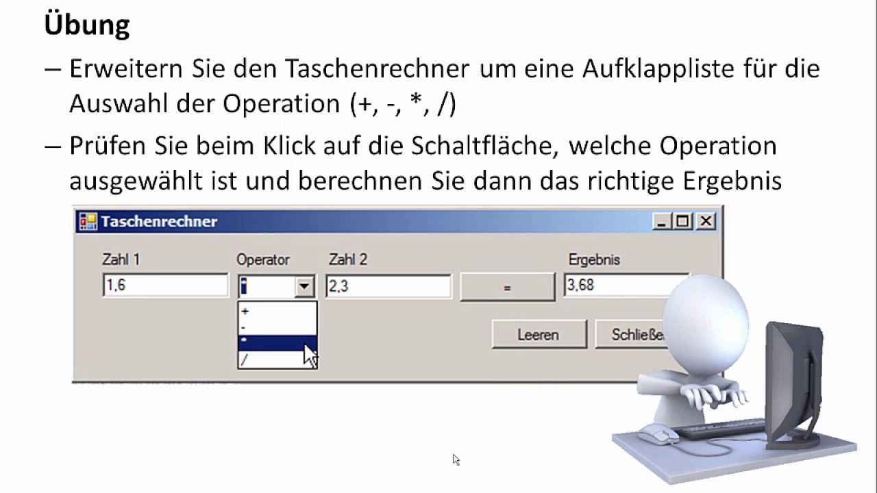 SE0709 Listenauswahl, einfach (ComboBox) - VB.NET Oberfl&auml;chen und Ereignisprogrammierung