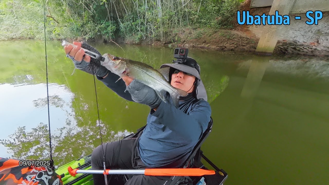 Muito Robalo no Rio Quiririm! Pescaria de Caiaque