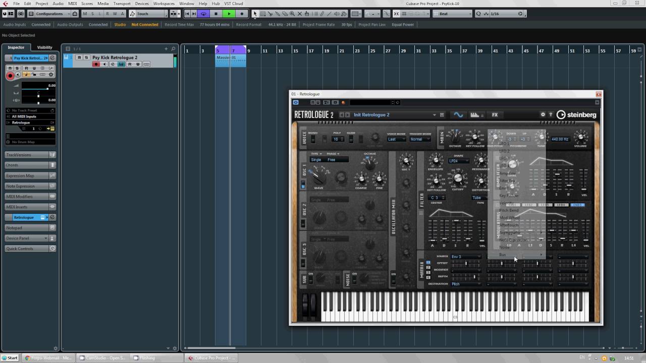 Psytrance Kick Tutorial - Steinberg Retrologue 2
