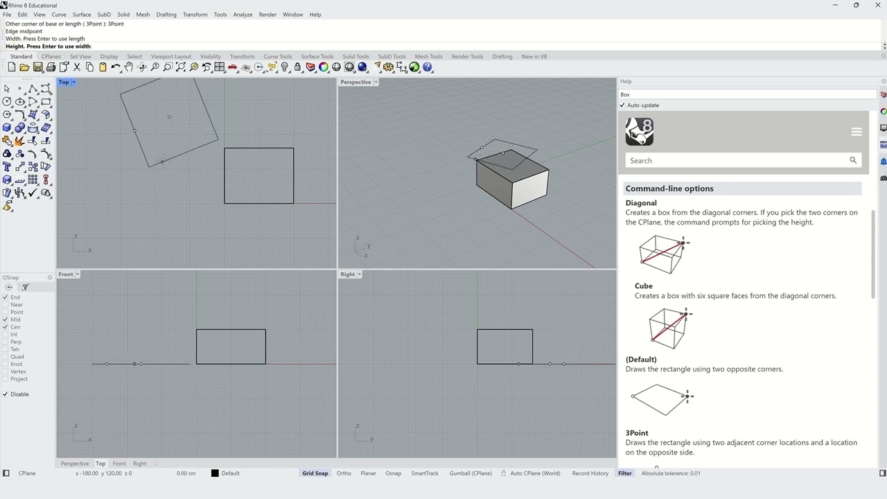 RH 01-1:   First introduction to Rhino