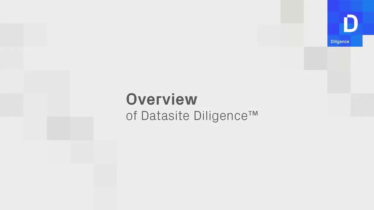 Virtual Data Room Tutorial - Quick Start in Datasite Diligence&trade;