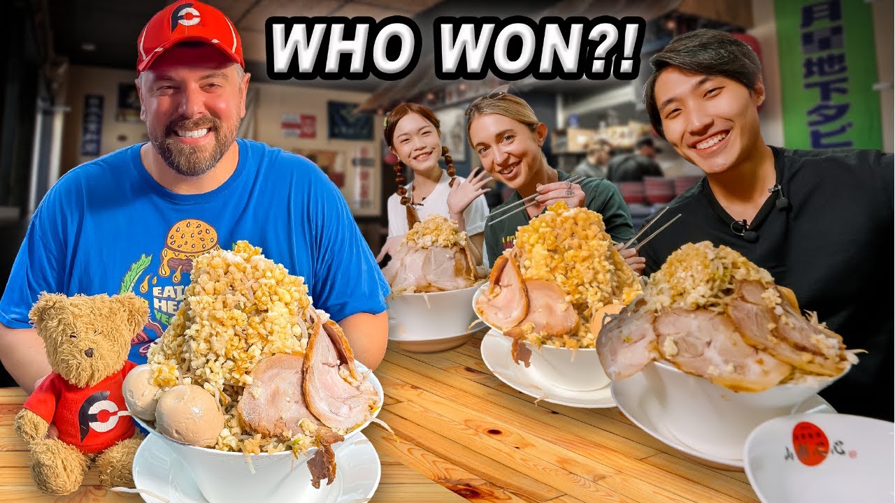 Who Won This 3kg Japanese Jiro Garlic Ramen Noodle Challenge Contest in Taipei, Taiwan??