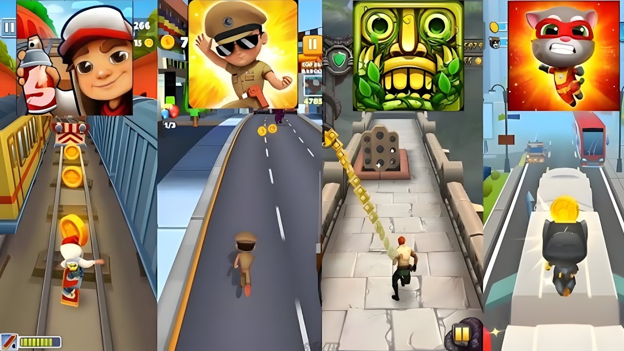 Subway Surfers Vs Little Singham Vs Temple Run 2 Vs Talking Tom Hero Dash || Game || 