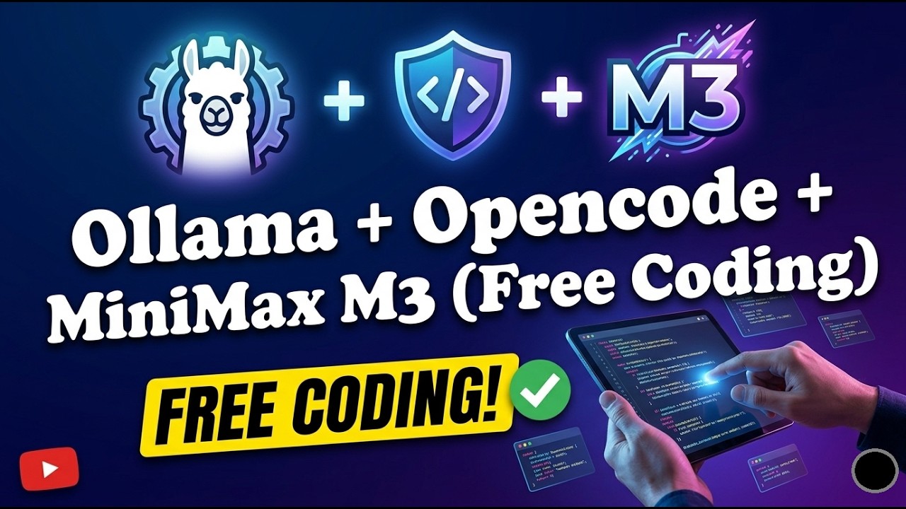 Ollama + Opencode + MiniMax M3 (бесплатное программирование)