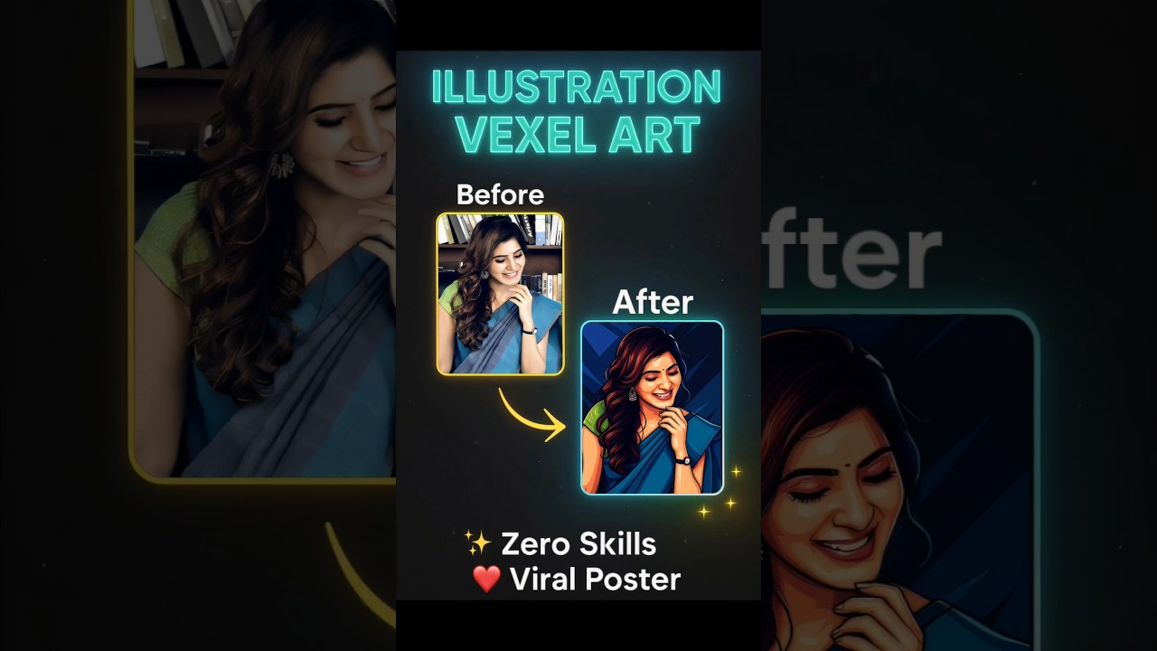 Illustration Vexel Art with ChatGPT Prompt | Photo Editing Transformation #chatgpt #shorts #prompt