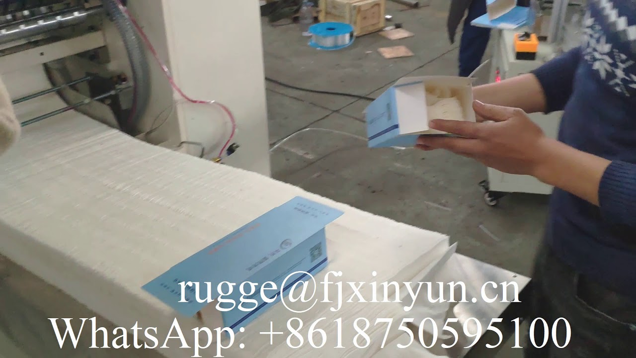 Semi automatic box drawing V fold facial tissue machine production line
